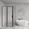 Aqua Vista Diasi paroi de douche - 30x200cm - verre transparent avec cadre - 8mm - noir mat SW975625