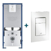 GROHE Rapid SLX réservoir encastré avec cadre set 3-en-1 incluant plaque de déclenchement GROHE Skate cosmopolitan blanche SW536052