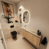 MONDIAZ TURE-DLUX Meuble toilette - 120cm - Washed Oak - EDEN - vasque Frappe - position gauche - sans trou de robinet SW1103063