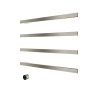 Hotbath &MORE Handdoekradiator - 80x76cm - vierkant - 4 stangen - horizontaal - met schakelaar - geborsteld nikkel (RVS) SW1245768