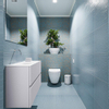 MONDIAZ ADA Toiletmeubel 80x30x50cm met 0 kraangaten 2 lades cale mat Wastafel Lex links Solid Surface Wit SW472715
