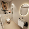 MONDIAZ TURE-DLUX Meuble toilette - 40cm - Talc - EDEN - vasque Ostra - position droite - sans trou de robinet SW1104631