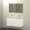 Qisani Slim badmeubelset 120x40x62 met spiegel met softclose wit mat 0 kraangaten SW276976 Qisani Slim badmeubelset 120x40x62 met spiegel met softclose wit mat 0 kraangaten SW276976