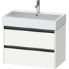 Duravit Ketho.2 Wastafelonderbouwkast - met 2 laden - 78.4x46x54.9cm - met grepen antraciet - wit mat SW772913