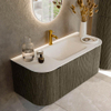 Mondiaz KURVE Ensemble meuble de salle de bains - 110x46x40cm - 1 tiroir - 2 portes - lavabo solid surface - central - 1 trou de robinet - Shadow SW1414219
