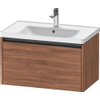 Duravit Ketho.2 Wastafelonderbouwkast - met 1 lade - 78.4x45.5x44cm - met greep antraciet - noten mat SW772115
