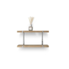 LoooX Wood wandplank duo 60x28x15cm met RVS geborsteld ophanging eiken old grey/RVS SW227672 LoooX Wood wandplank duo 60x28x15cm met RVS geborsteld ophanging eiken old grey/RVS SW227672