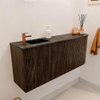 Mondiaz JOYA-DLUX 101.6cm toiletmeubel - ronding rechts kleur Walnut - Wastafel FAYE positie Links 1 kraangat kleur Lava. SW1422475