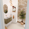 Mondiaz JOYA-DLUX 81.6cm toiletmeubel - ronding rechts kleur Dusk - Wastafel FAYE positie Links Zonder kraangat kleur Glace. SW1423183