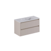 Thebalux Sunny Badmeubelset - 102x46x57cm - wastafel - keramiek - 1 kraangat - glans wit - onderkast - 2 lades - greeploos - houtfineer - Sahara Sand (beige) SW1462524