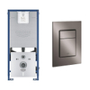 Grohe Rapid SLX Inbouwreservoir - met 3-in-1 set frame - inclusief Skate Cosmopolitan bedieningsplaat - hard graphite (antraciet) SW536053