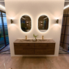 Mondiaz CIRO-DLUX Badkamermeubelset - 160x45x50cm - Solid surface wastafel Sombra - 2 wasbak Dubbel - 2 kraangaten - 4 lades - Dusk SW1533425