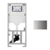 Geberit Inbouwreservoir - UP320 - QeramiQ Push Steel bedieningsplaat slim - dualflush - ronde knoppen - geborsteld RVS SW1600550