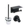 Fortifura Calvi Pack WC - porte-rouleau - brosse de toilette - crochet à serviette - noir mat SW1390007