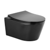 Sanindusa Urby WC suspendu - 48.3x35x33cm - compact - sans rebord de rinçage - sans abattant - noir mat SW1566432