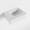 MONDIAZ LEX Opbouwwastafel 40x30x12cm 0 kraangaten wasbak rechts Solid Surface Talc mat SW476326 MONDIAZ LEX Opbouwwastafel 40x30x12cm 0 kraangaten wasbak rechts Solid Surface Talc mat SW476326