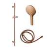 Fortifura Calvi ensemble barre de douche avec douchette ronde, flexible de douche métallique cuivre brossé SW1239441