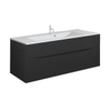 Crosswater Glide II Meuble sous vasque - 100x45x52cm - 2 tiroirs sans poignées - noir mat SW670223