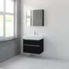 Bruynzeel Passo badmeubelset 69.8x75x46cm 1 kraangat 1 wasbak 2 lades met spiegelkast met softclose ceramic zwart eiken SW384743 Bruynzeel Passo badmeubelset 69.8x75x46cm 1 kraangat 1 wasbak 2 lades met spiegelkast met softclose ceramic zwart eiken SW384743