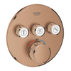 Grohe Grohtherm SmartControl Inbouwkraan - thermostatisch - met omstel voor 3 functies - rond - brushed warm sunset (koper) SW354709