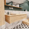 Mondiaz LUSH Meuble salle de bains avec 1 tiroir lavabo BARCO 150x30x45cm Gauche sans trou de robinet Washed oak SW409602