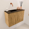 Mondiaz JOYA 60cm meuble de toilette - couleur Oak - Lavabo FAYE position Gauche Sans trou de robinet couleur Urban. SW1426190