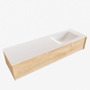 MONDIAZ LUSH 150cm badmeubel washed oak 1 lade wastafel cloud rechts 1 kraangat SW409392 MONDIAZ LUSH 150cm badmeubel washed oak 1 lade wastafel cloud rechts 1 kraangat SW409392