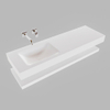 MONDIAZ ALAN 150cm badmeubel solid surface planchet talc Vrijhangende wastafel cloud links zonder kraangat kleur talc SW408710 MONDIAZ ALAN 150cm badmeubel solid surface planchet talc Vrijhangende wastafel cloud links zonder kraangat kleur talc SW408710