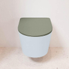 Mondiaz LAVIE WC suspendu – sans bride – 36 x 53 cm – avec abattant softclose – Clay (bleu clair/gris), abattant Army (vert) SW1208569