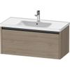 Duravit Ketho.2 Wastafelonderbouwkast - met 1 lade - 98.4x45.5x44cm - met greep antraciet - eiken terra mat SW772372