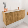 Mondiaz JOYA-DLUX 90cm toiletmeubel - kleur Oak - Wastafel FAYE positie Midden 1 kraangat kleur Frappe. SW1421904