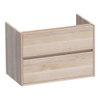 BRAUER Adore Meuble de salle de bains - 80x46x55cm - 2 tiroirs softclose sans poignée - 1 découpe pour siphon - chêne massif - chêne à lamelles blanc SW223360