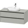 Duravit Ketho 2 meuble sous-lavabo incl. plan de console avec 2 tiroirs 120x55x56.8cm avec poignées gris béton anthracite mat SW772196