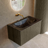 Mondiaz KURVE-DLUX Ensemble de meubles de salle de bains - 80x46x40cm - 1 tiroir - lavabo solid surface - centré - sans trou de robinet - Shadow SW1414628