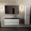 Mondiaz AIVY Ensemble de meuble - 120x45x50cm - 0 trous de robinet - 1 vasque Urban Solid surface - Droite - 2 tiroirs - avec miroir - MDF Talc SW892239
