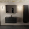 Mondiaz AIVY Ensemble de meuble - 100x45x50cm - 1 trou de robinet - 1 vasque Urban Solid surface - Centre - 2 tiroirs - avec armoire de toilette - MDF Urban SW892112