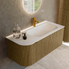 Mondiaz KURVE Ensemble de meubles de salle de bains - 105x46x40cm - 1 tiroir - 1 porte - lavabo solid surface - à droite - 1 trou de robinet - Dusk SW1414761