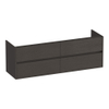 BRAUER Adore meuble sous-lavabo - 160x46x55cm - 4 tiroirs à fermeture douce - sans poignées - 2 découpes pour siphon - Timber Anthracite SW1198334