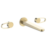 Crosswater Crossbox Lazo Wastafelkraan - 3-gats - wandgemonteerd - geborsteld messing (goud) SW928257