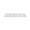 H&R Badmeubelen Cover Wastafel - 121x46.5x1.8cm - 2 kraangaten - 2 wasbakken - keramiek wit SW533008