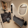 MONDIAZ TURE-DLUX Meuble WC 100cm Dark Grey. EDEN lavabo Lava position droite. Avec 1 trou de robinet. SW1103750