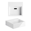 Clou Flush Lave-mains - 28x27x9cm - trou de robinet pré-percé - avec bonde de vidage - blanc brillant SW9343