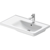 Duravit D-neo Wastafel - met waskom rechts - met kraangat - met overloop - 80x48cm - met wondergliss - wit SW640466