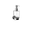 Emco Round Distributeur de savon - 18x10x7cm - montage murale - chrome/verre cristal clair SW452863