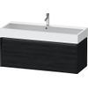 Duravit Ketho.2 Wastafelonderbouwkast - met 1 lade - voor enkele wastafel - 118.4x46x44cm - met greep antraciet - eiken zwart mat SW772856