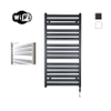 Sanicare HVW - Moda Elektrische Radiator - 120x60cm - 876W - wifi - thermostaat - chroom - rechtsonder - mat zwart SW1185683