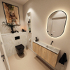 MONDIAZ TURE-DLUX Meuble toilette - 100cm - Washed Oak - EDEN - vasque Ostra - position droite - sans trou de robinet SW1105136