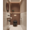 QeramiQ Dely Ensemble de toilette - réservoir encastré Qeramiq Flush - abattant 35mm - plaque de commande beige en plastique - boutons ronds - noir mat SW1578505