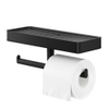 Tiger Carv Porte-rouleau papier toilette avec tablette Noir SW771744