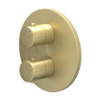 IVY Bond Partie apparente - pour mitigeur thermostatique encastré - inverseur 3 voies marche/arrêt - rosace ronde - or brossé mat PVD SW1030899